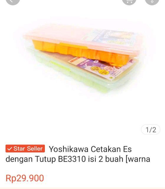 Yoshikawa Cetakan Es Dengan Tutup Set Isi 2 Buah Be3310 Warna Random