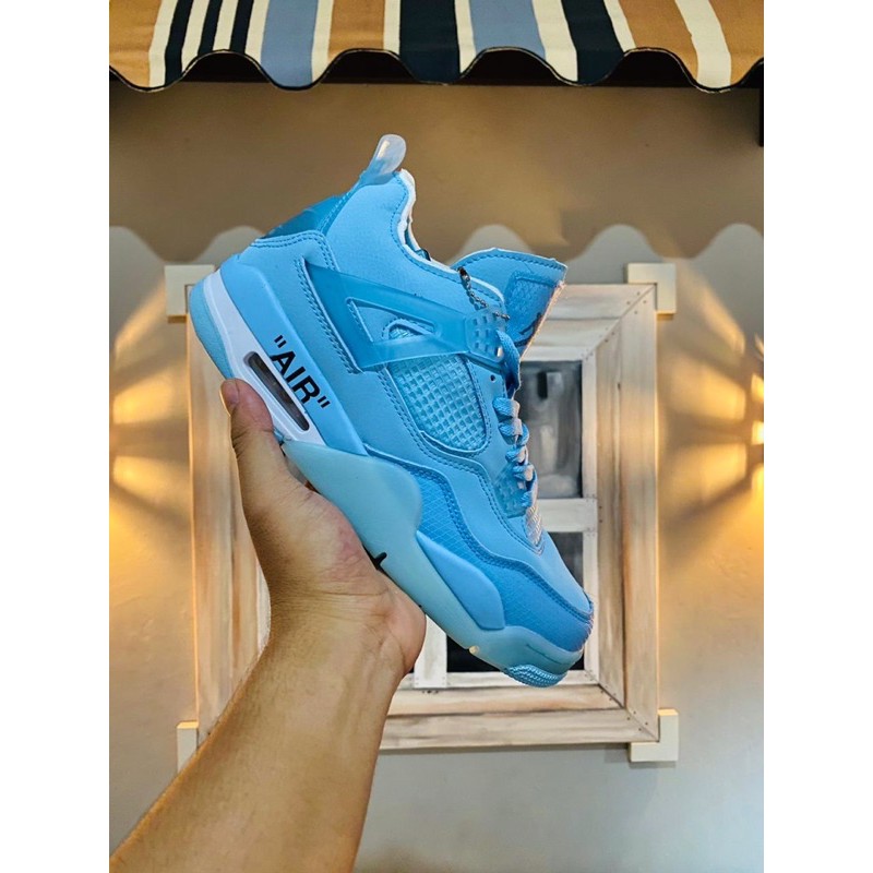 Nike Air Jordan 4 X Off White Pastelblue Shopee Indonesia