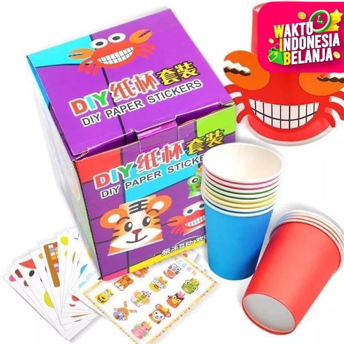 

Mainan Edukasi Anak Menempel Stiker Gelas DIY PAPER STICKERS