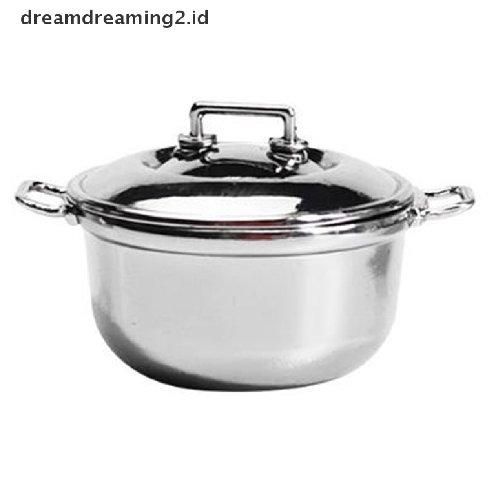 (Hot Style You Like) Miniatur Panci Casserole Skala 1: 12 Bahan Stainless Steel Untuk Rumah Boneka