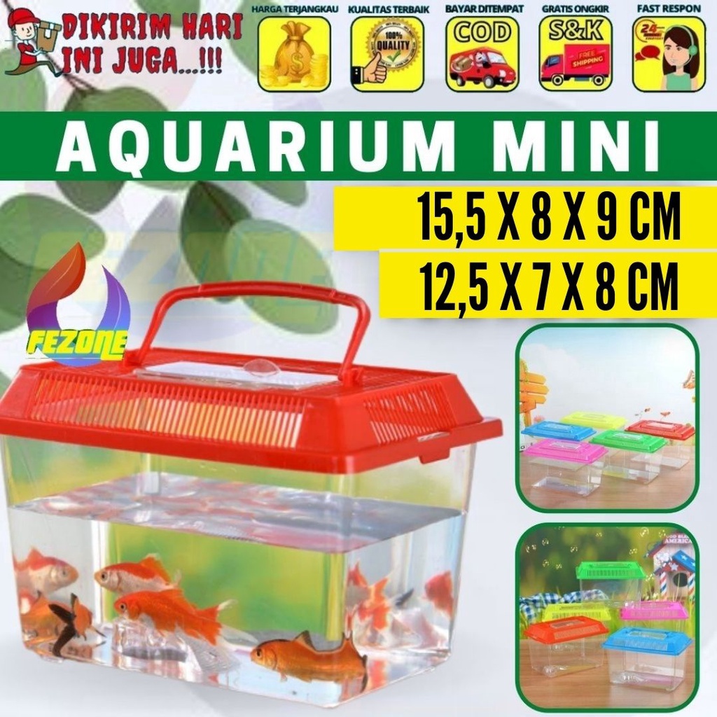 Akuarium / Terarium Mini 11x18x11 Cm Ikan Cupang Ikan Hias FEZONE