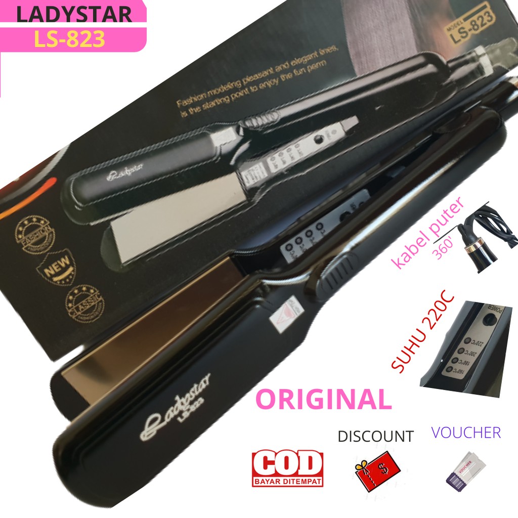 Catokan Rambut Ladystar Ls-823 alat catok suhu yang panas profesional Murah bagus