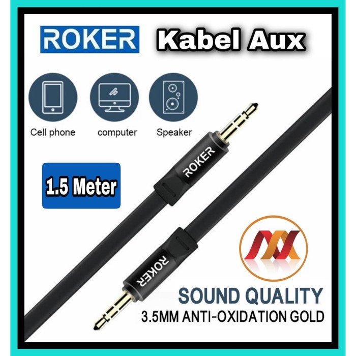 NA - Kabel Aux 150cm Flat Roker - Kabel Audio Aux Sound Quality UX1