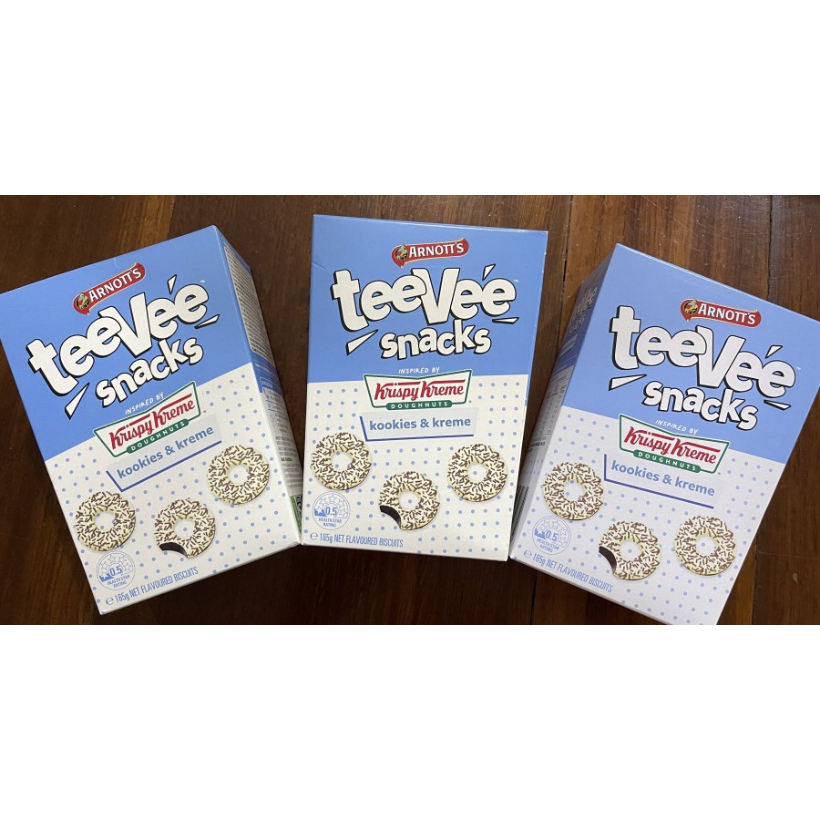 Arnotts TeeVee snacks Krispy Kreme Kookies & Kreme. ORI Australia