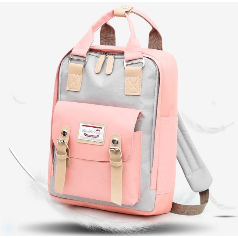 TAS RANSEL WANITA BESAR PINK LINEA TA359P3 BACKPACK PUNGGUNG KULIAH KERJA SEKOLAH IMPORT BATAM MURAH