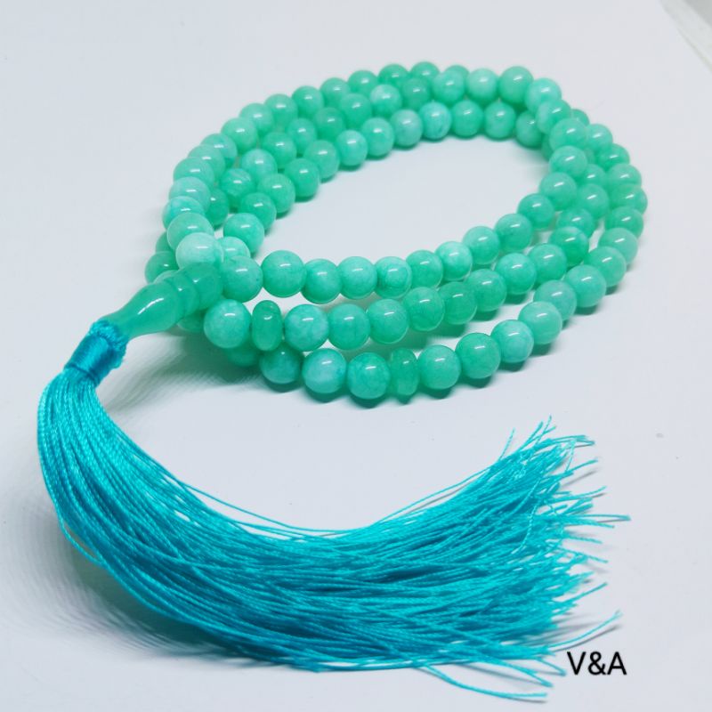 Tasbih batu Aquamarine original 99butir 8mm