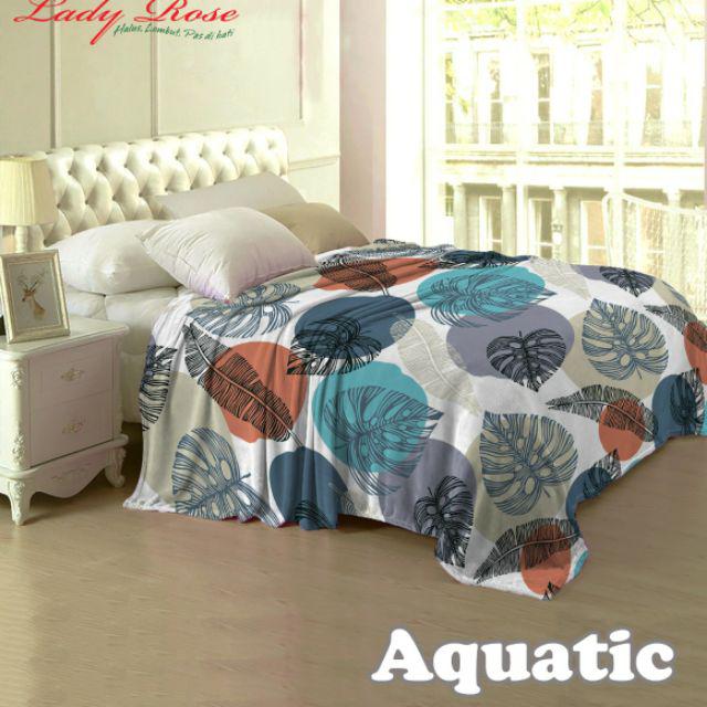 Selimut Lady Rose Terlaris bulu halus uk. 160x200 motif minimalis Stacko Glory Aquatic Roman Celine-Aquatic