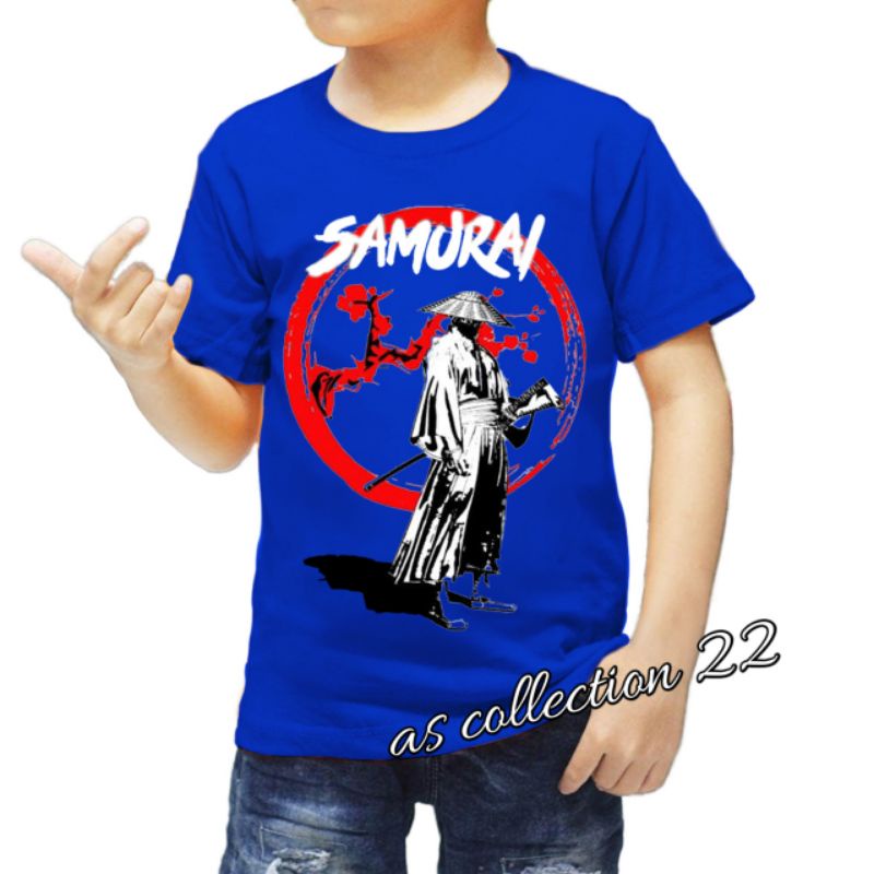 KAOS ANAK LAKI MOTIF SAMURAY 1-12 TAHUN