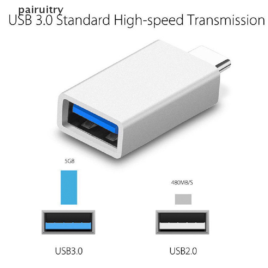 Prt Adapter Konverter OTG USB Tipe C Ke USB-A 3.0 Female 3.1 Untuk Mac Nexus 5X 6P PRT