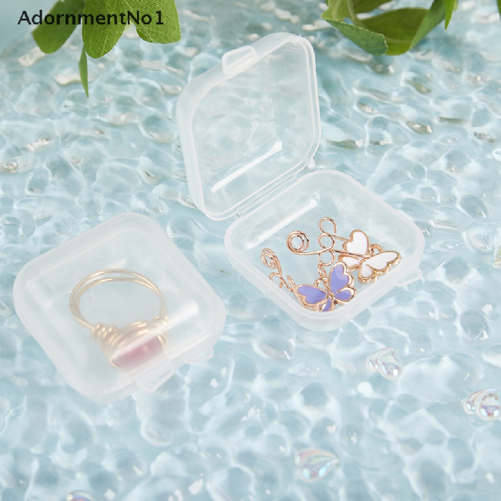 [AdornmentNo1] 5-50Pcs Small Boxes Square Transparent Plastic Box Jewelry Storage Case [new]