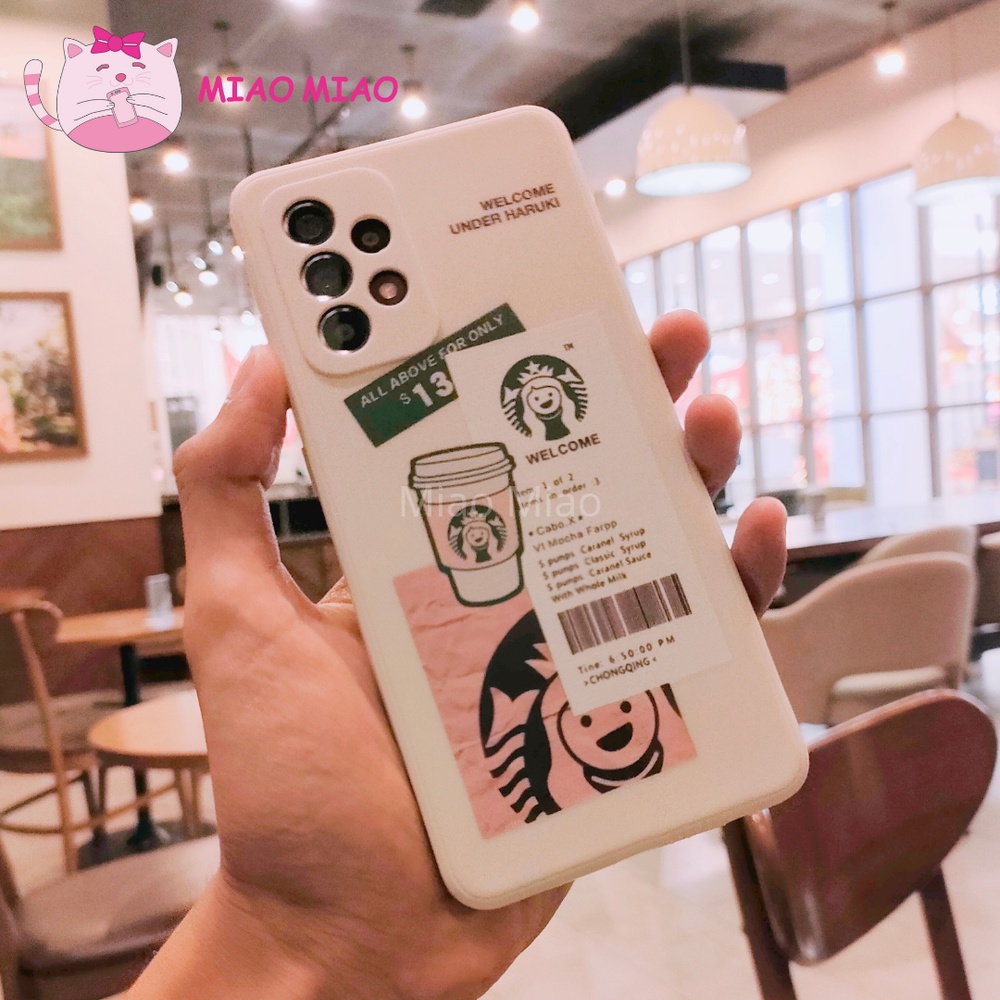 MIAO STARBUCKS CASE SQUARE EDGE XIAOMI REDMI 8 8A 9 9A 9C 9T NOTE 8 PRO NOTE 9 PRO NOTE 10 /10S PRO-4