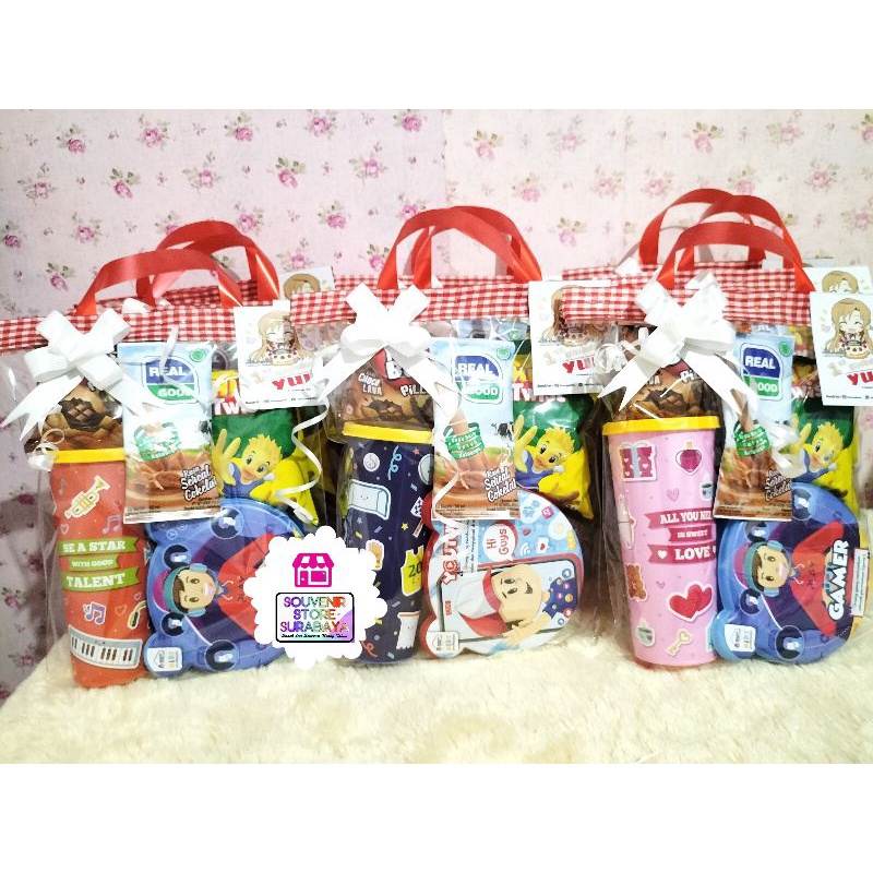 Souvenir Snack Ulang Tahun / Tumblr Lunchbox Set / Paket Ultah Murah / Souvenir Tumbrl Set Snack