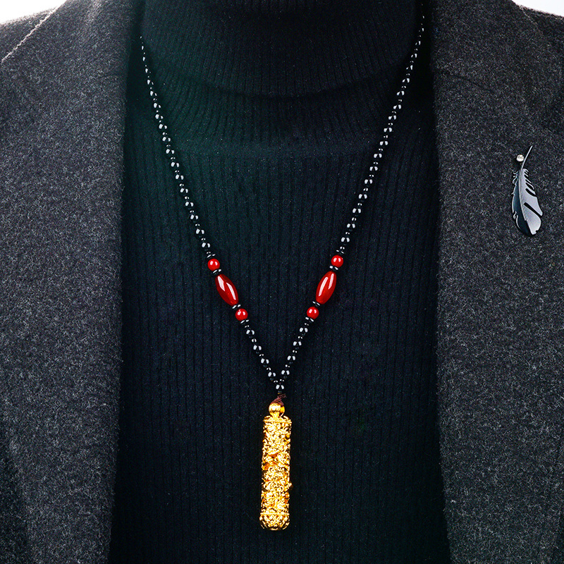 Kalung Rantai Emas Asli Kadar 375 Dengan Liontin Guanyin Bodhisattva Untuk Pria