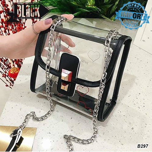 B297 1KG BISA 3TAS PROMO TAS SELEMPANG TRANSPARAN TAS FASHION WANITA IMPORT BY TAS BATAM OFFICIAL