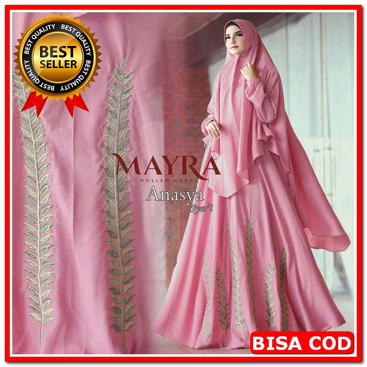 Najwah New Series Ori By Ratu | Gamis Terbaru 2023 | Fab. Tokyo T KR360 [Maxi Anasya Bordir Peach