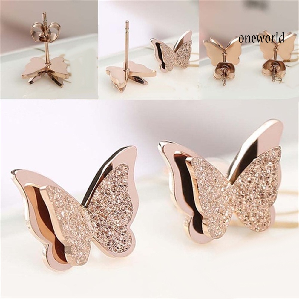 [ONE] Fashion Butterfly Women Ear Studs Earrings Evening Party Jewelry Gift Charming