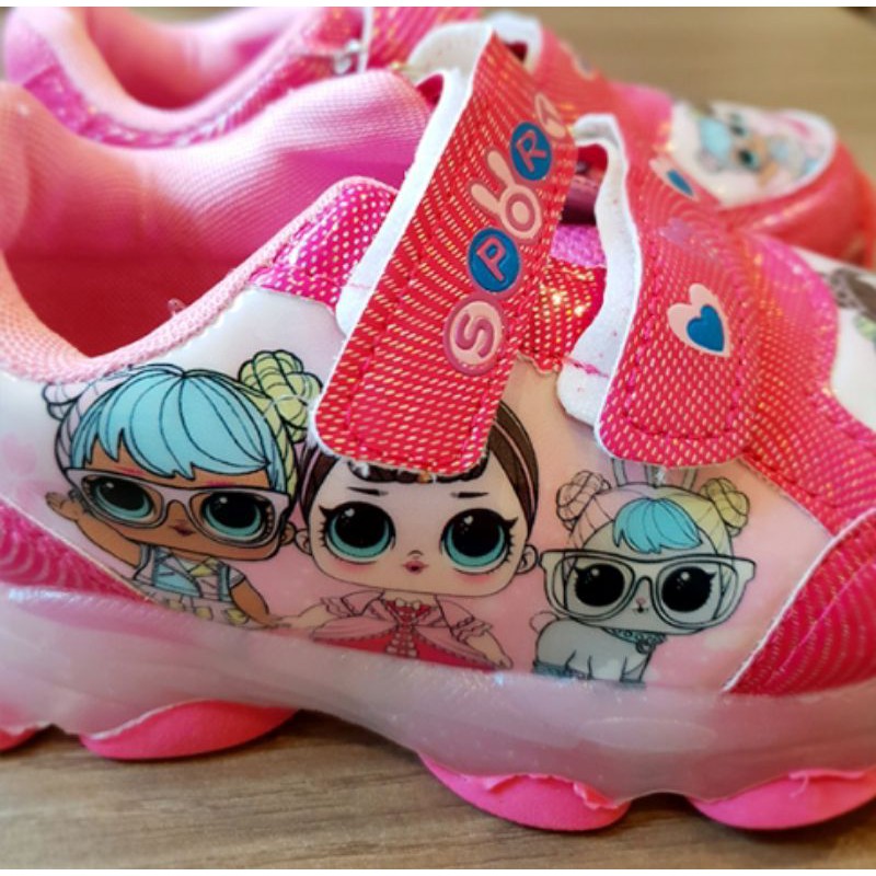 Sepatu Anak Perempuan Lampu LED LOL AMOR Size 21-30 Usia 1-5 Tahun