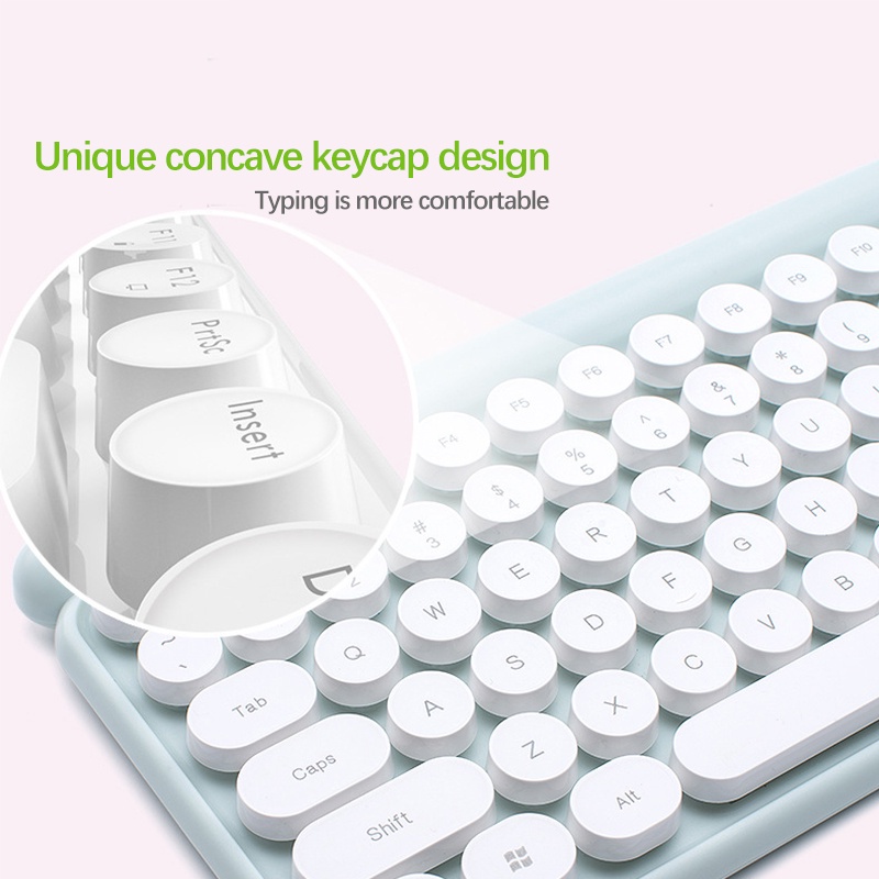 【Beli dua diskon 20%】 Goojodoq Keyboard and Mouse Wireless Set 2.4G Retro Mute Keyboard Mouse Combo