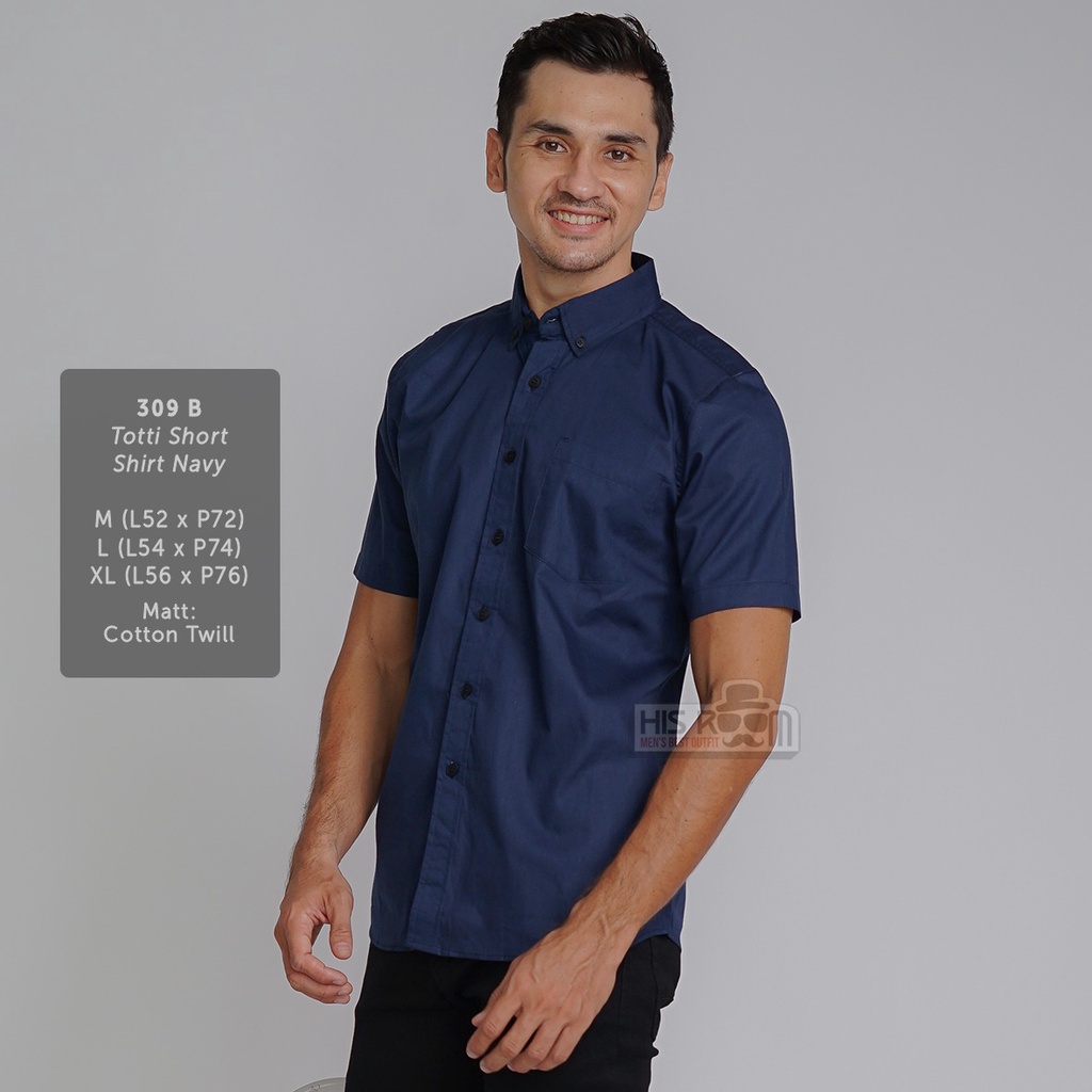 HSRM - Kemeja Kasual Pria Lengan Pendek Slim Fit Kemeja Cowok Modern Premium Kemeja Kasual Totti 309