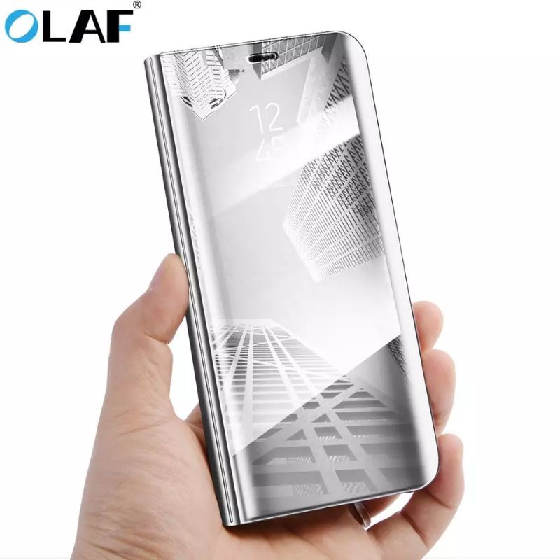 CASE VIVO Y20 / VIVO Y12S / VIVO Y20i CLEARVIEW MIRROR MAGNETIC AUTOLOCK ORIGINAL STANDING COVER