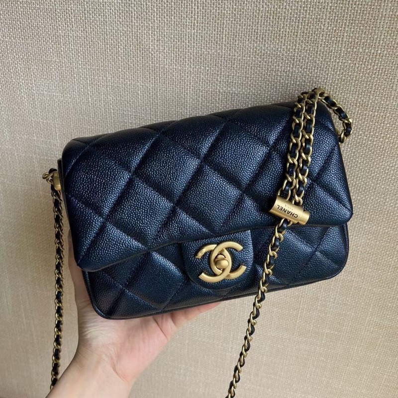 C 21K Mini Flap Bag Caviar Gold Hardware kulit France n Italy (HAAS) Authentic Grade Quality