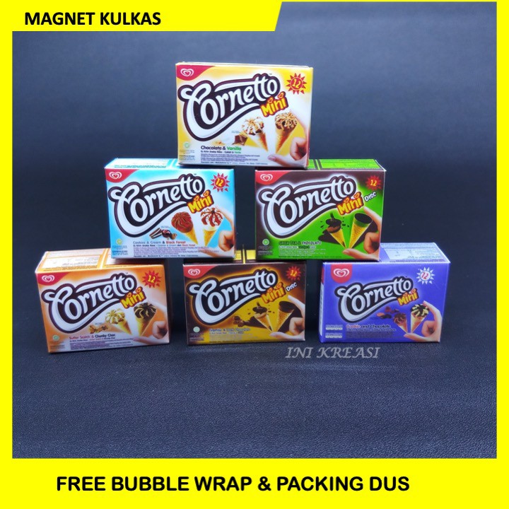 MAGNET MINIATUR TEMPELAN KULKAS BOX ICE CREAM WALLS CORNETTO