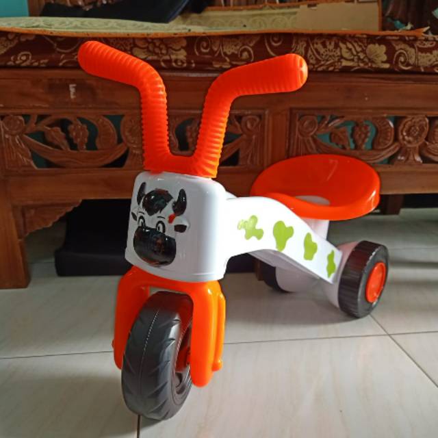 Mainan motor dorong TRICYCLE HAPPY COW / mainan sepeda dorong bentuk sapi lucu super bagus dan murah