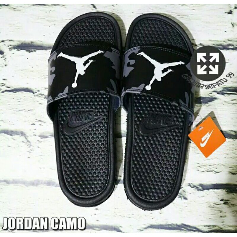 Sandal Nike Benassi Jordan Black / Sandal Flip Flop / Sandal Slop Original