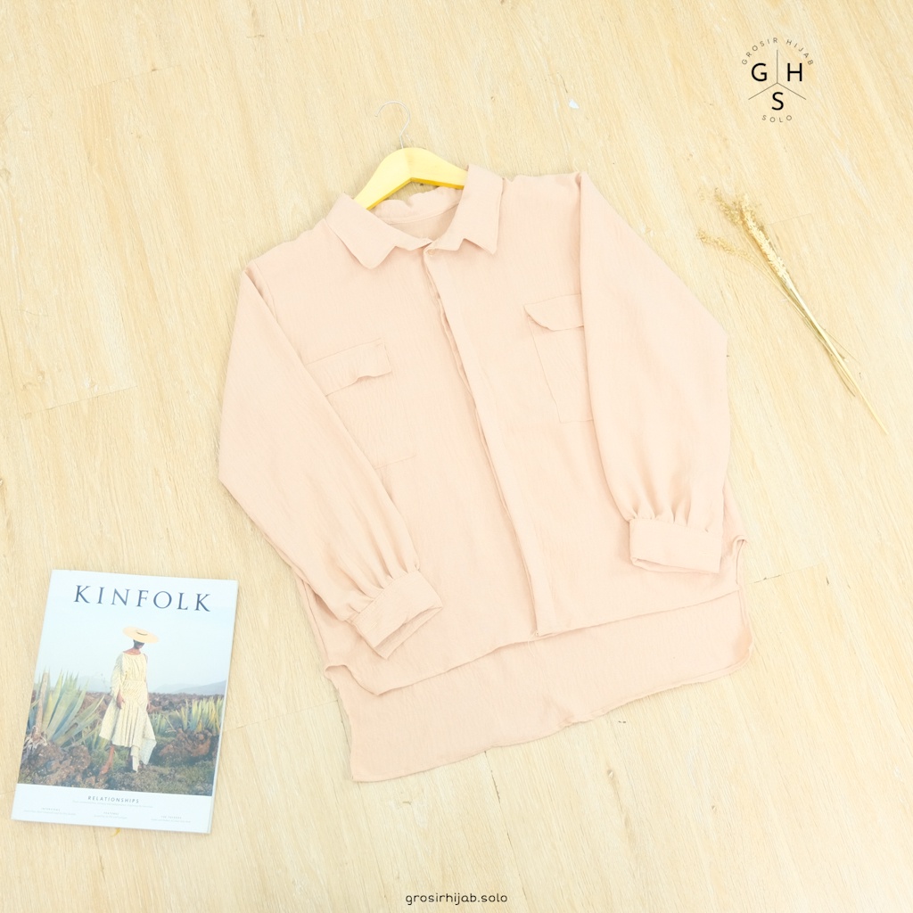 (AMD) KEMEJA ANGGITA BLOUSE ATASAN WANITA SHIRT-K ANGGITA CREAM