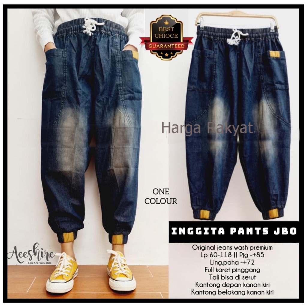 BONNI JOGGER LIZA JUMBO // JOGGER JEANS WASHED // JOGGER WANITA