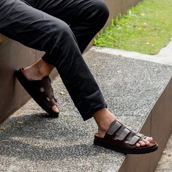 Chamber Brown | Sendal Casual Coklat Original Kasual Chunky Pria Cowok Sandal | FORIND x Giant Flames