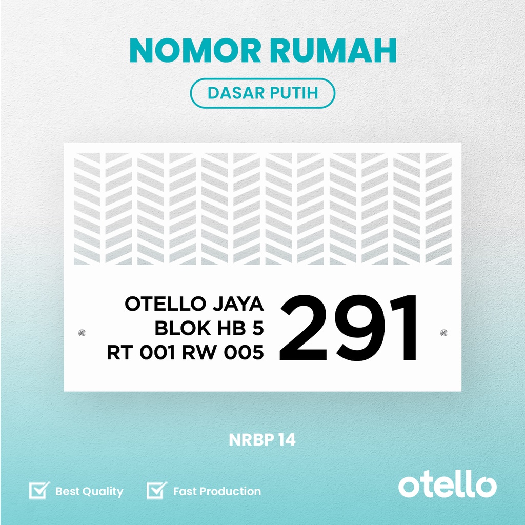 Custom Papan Alamat Akrilik Bolong + UV Nomor Rumah Nomer Kost House Number Eksklusif Acrylic Aklirik Premium Lasercut Otello NRBP 14