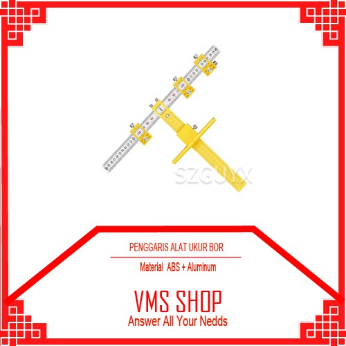

PENGGARIS ALAT UKUR BOR WOODWORKING DRILLING AID TOOL - YELLOW