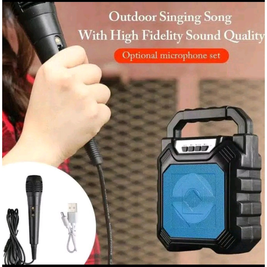 SPEAKER BLUETOOTH PORTABLE + MIC / SPEAKER KARAOKE MANDIRI / SPEAKER MIC 668