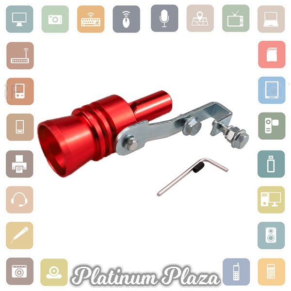 OTOHEROES Penyiul Turbo Palsu Knalpot Mobil Whistler Exhaust Muffler Size M 24mm - TUR0`2L8OCZ-- Red