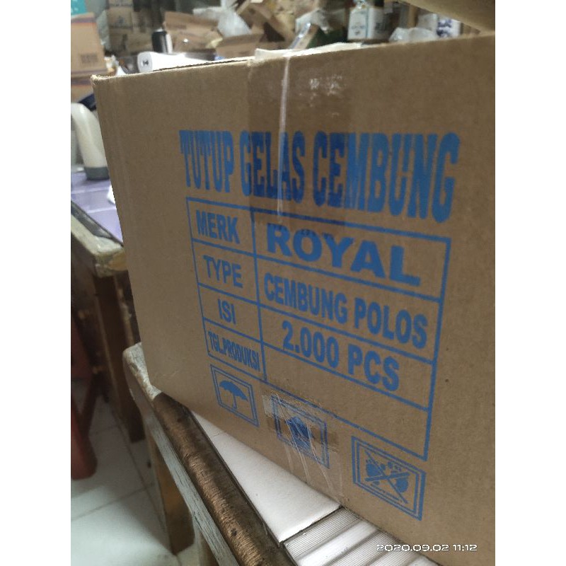 TUTUP GELAS  CEMBUNG POLOS ROYAL 50PCS