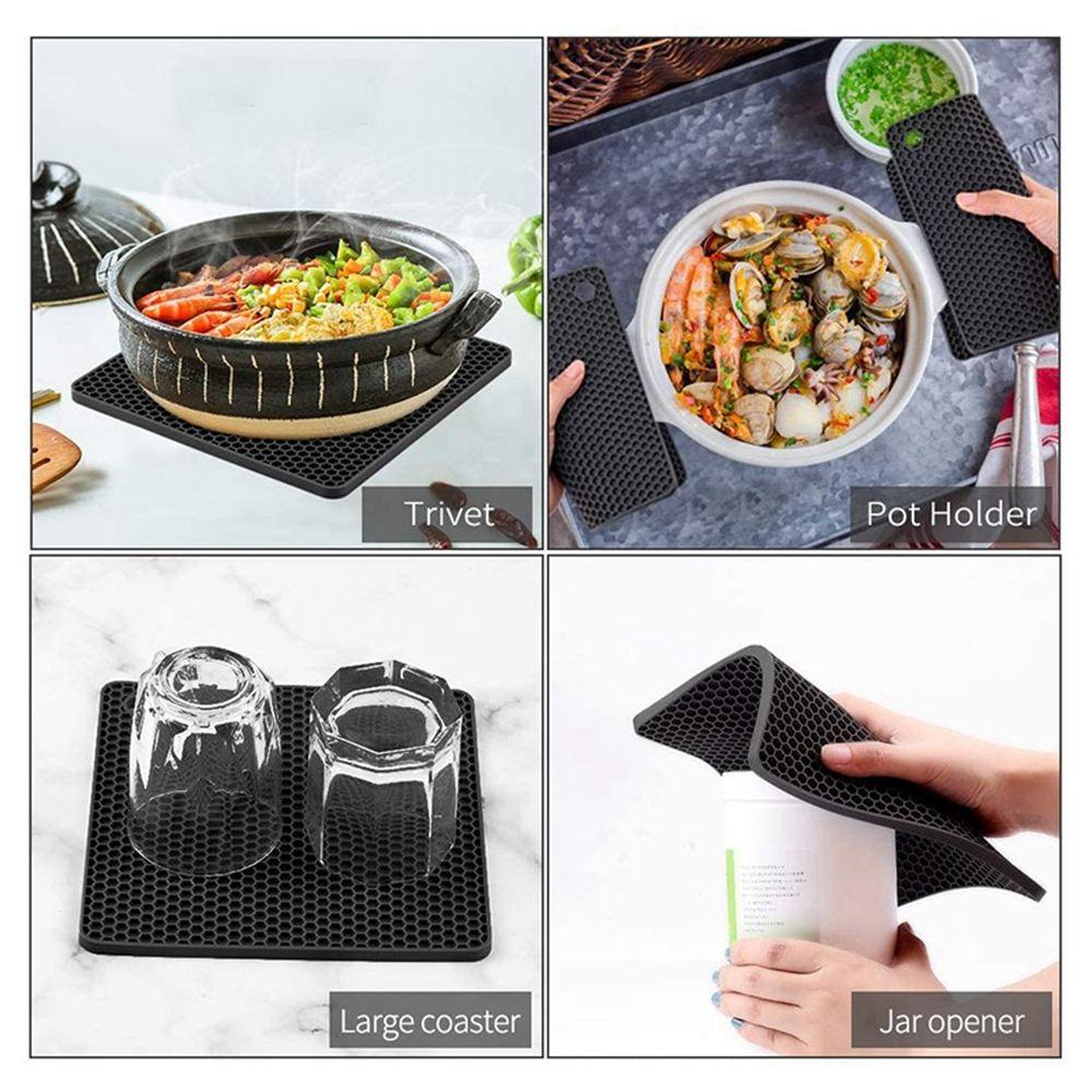 【 ELEGANT 】 Trivet Mat Isolasi Serbaguna Mudah Cuci Dan Kering Waterproof Coaster Round Mat Alas Sub-dish Matras Honeycomb