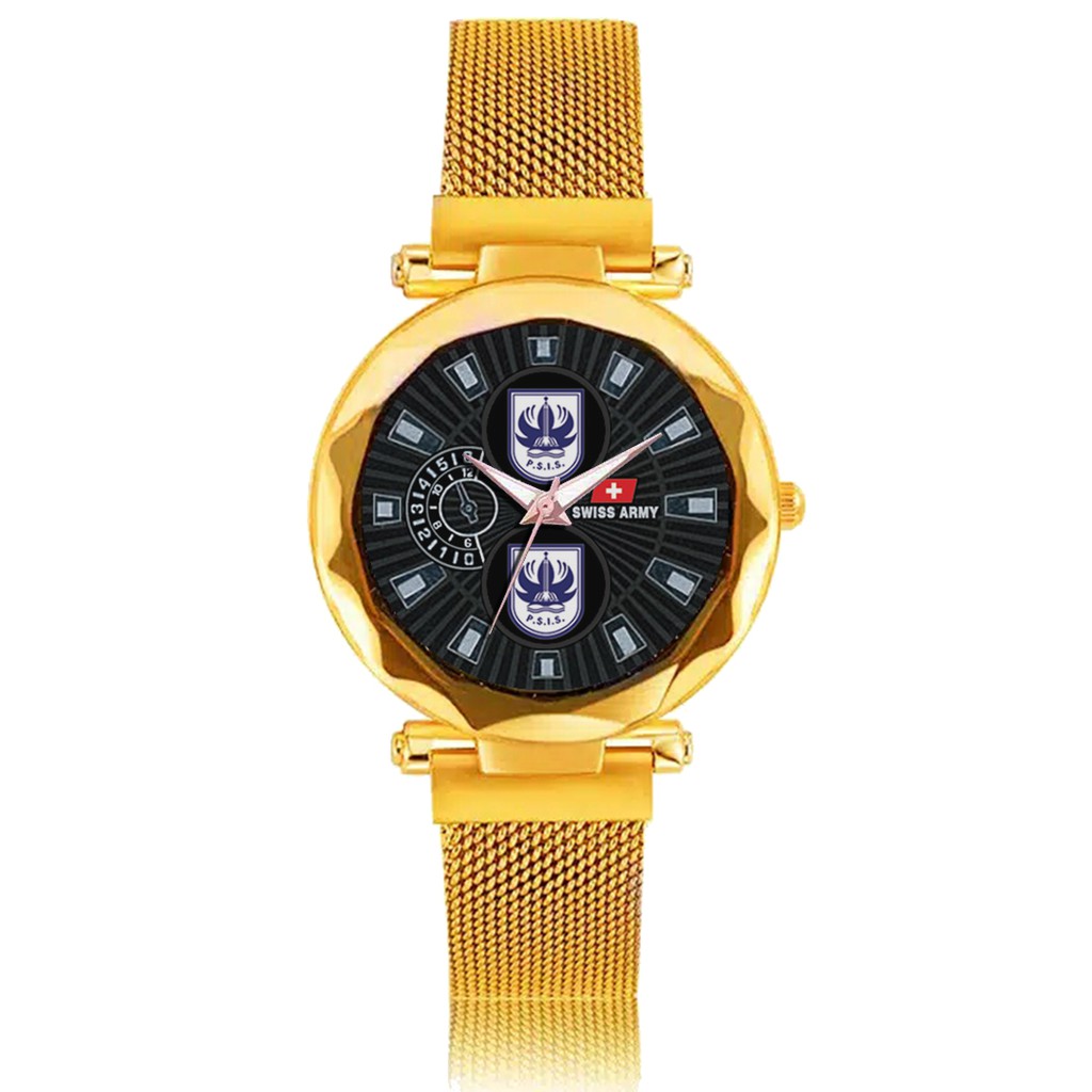 Jam Tangan Wanita Custom - PSIS Free Box &amp; Batre Cadangan