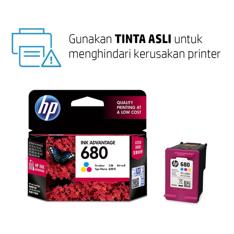 HP ink Catridge 680 Black Colours | Hitam Warna Advantage Tinta Printer Deskjet 1100, 2100, 2600, 3600, 3700, 3800, 4500, 4600, 5070, 5080, 5200 Series All-in-One Printer -Geniune Product