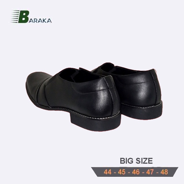 Sepatu Pantofel Pria Formal Big Size 44 45 46 47 48 ZGB-BRX 01 BLACK sepatu cowo resmi ukuran jumbo besar gede