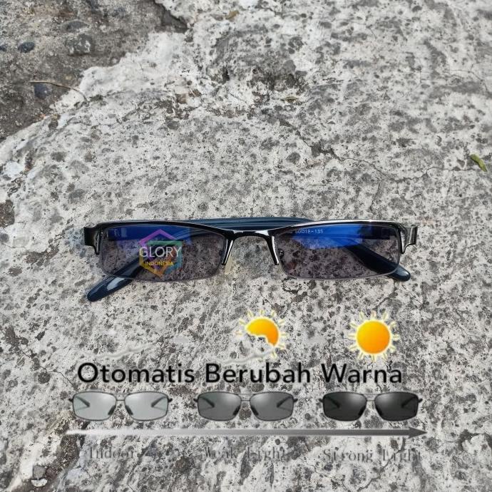 Kacamata Frame Gantung Minus Lensa Photokromik Photocromic