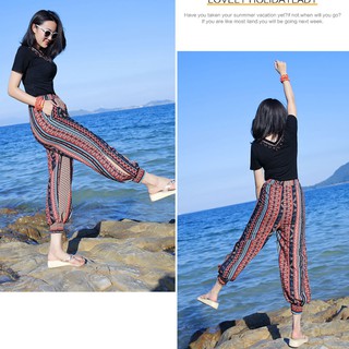  Celana  Panjang  Bloomer Bohemia Wanita  Casual Model Longgar 