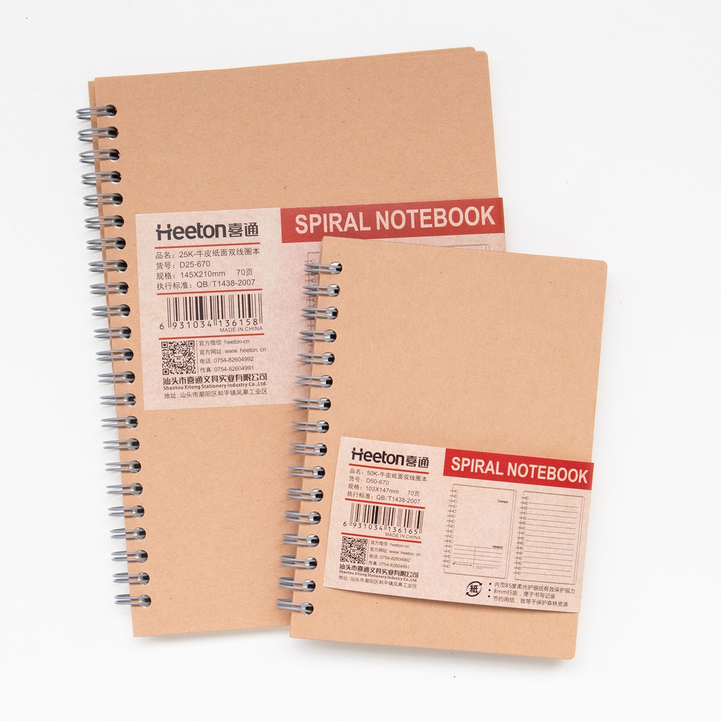 Notebook Heeton A5 / A6 / B5 70 Lembar / Buku Catatan Spiral Bergaris