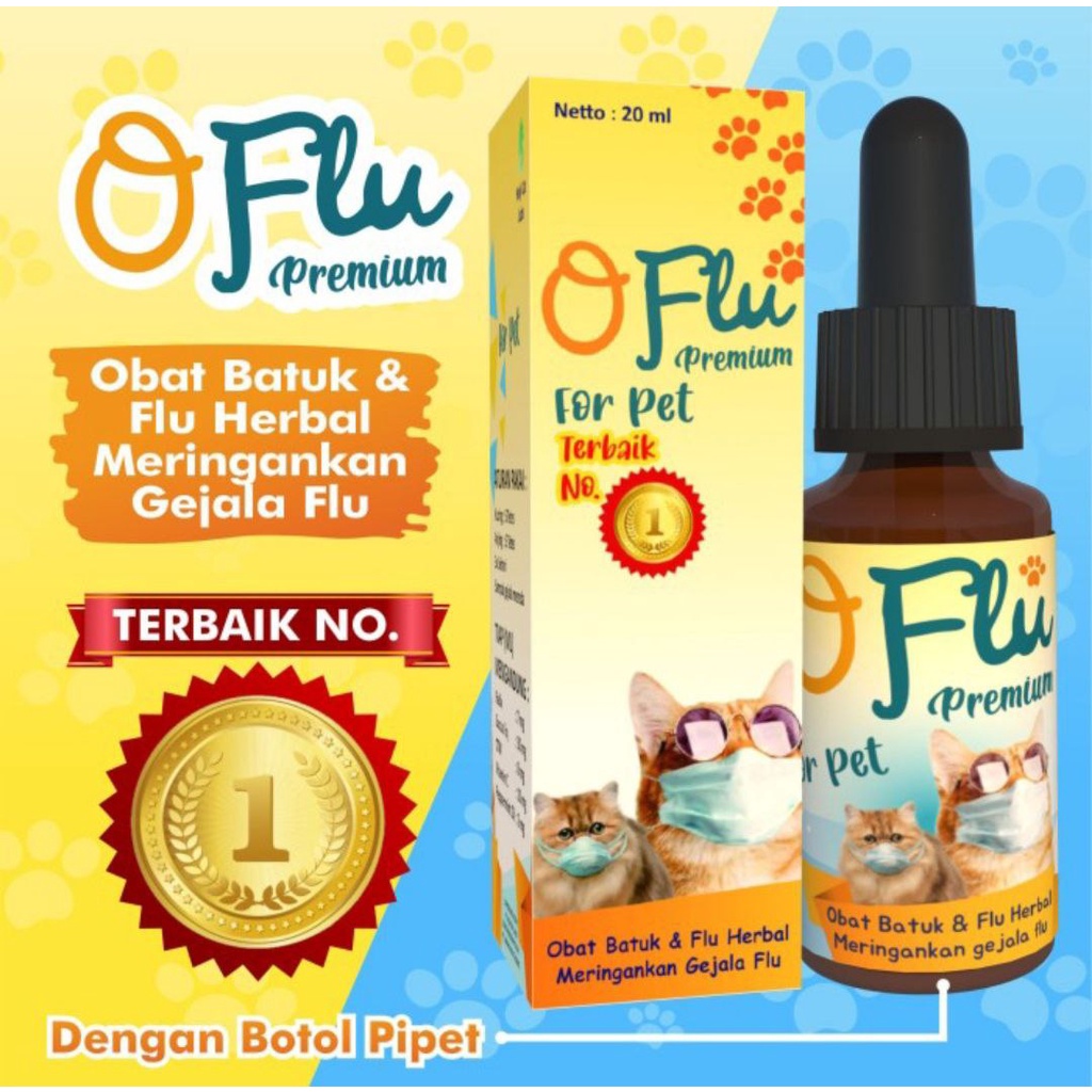 OFlu Obat Batuk &amp; Flu Herbal Kucing Anjing / OFlu Premium For Pet 20ml