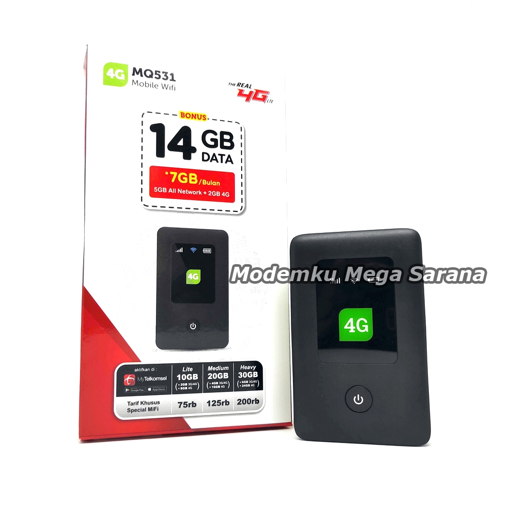 Mifi Modem Wifi 4G MQ531 Unlock All GSM Telkomsel 14GB