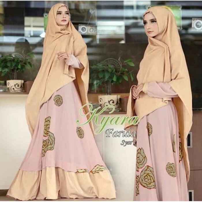 Gamis wanita spandex sutra coklat susu fn