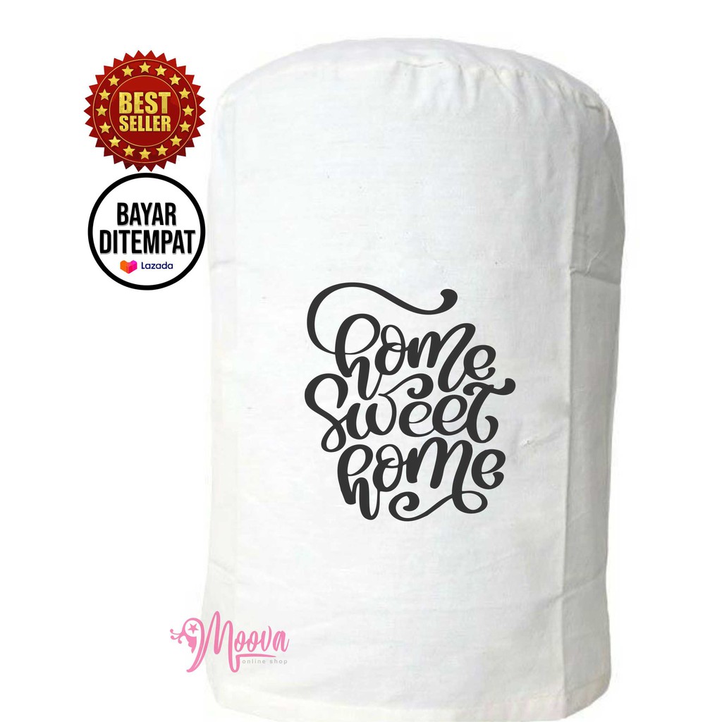 Cover Galon/Sarung Galon/Tutup Galon Motif Home Sweet Home Putih Sablon Keren