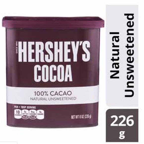 

HERSHEYS COCOA 100 PERSEN COCOA NATURAL UNSWEETED 226 GRAM