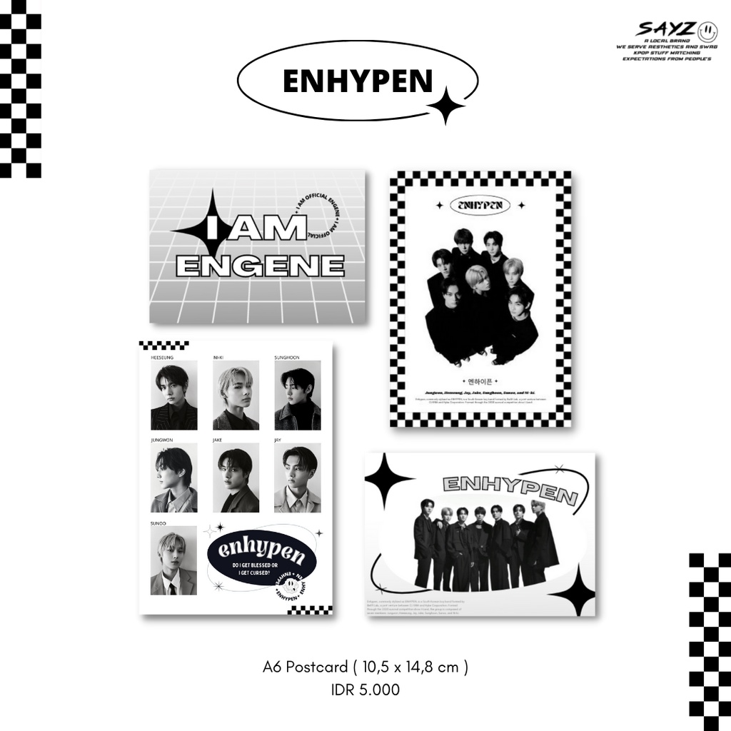 ENHYPEN Art Print Wall Deco Poster Postcard , hiasan dinding kpop