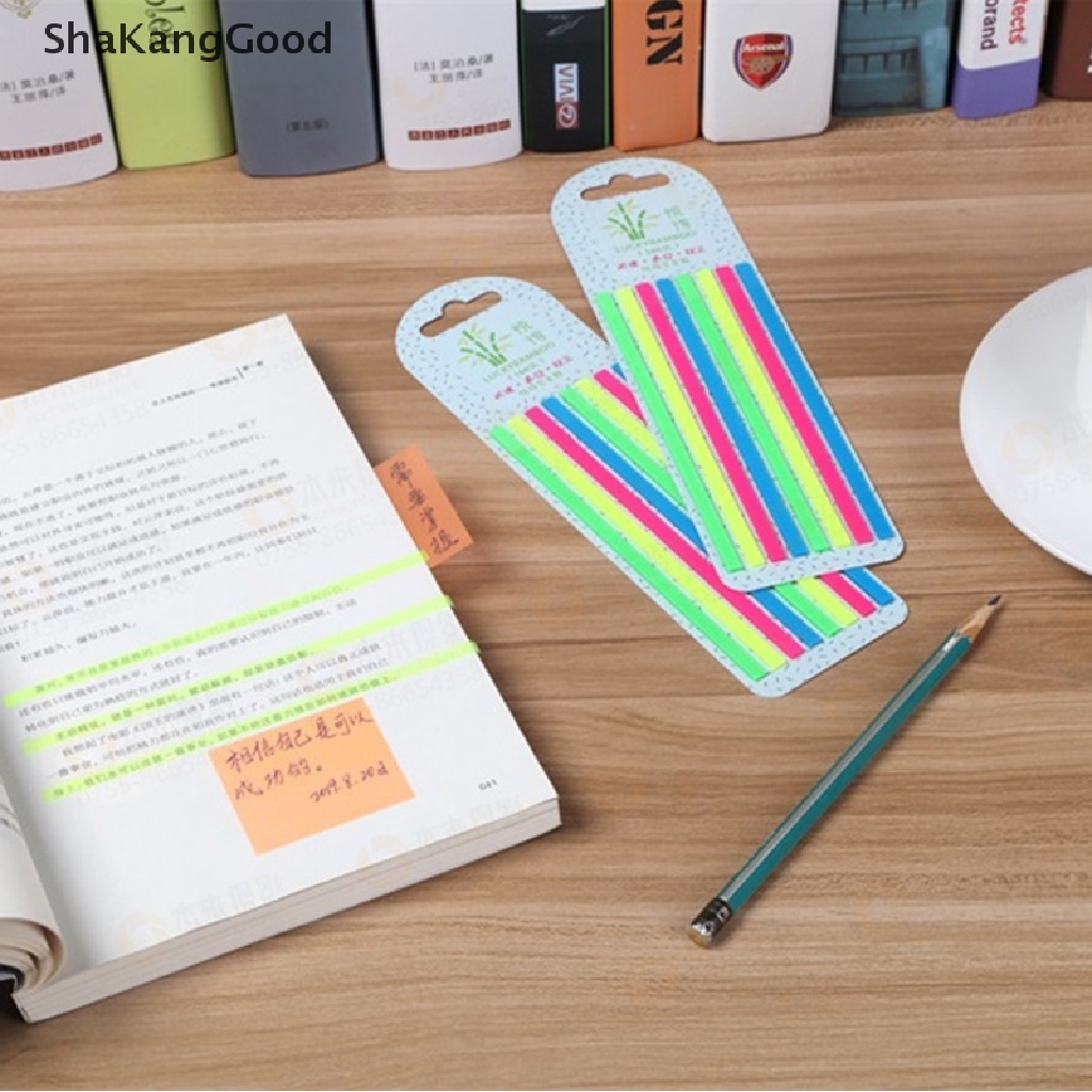 160pcs Sticky Note Warna Transparan Fluorescent